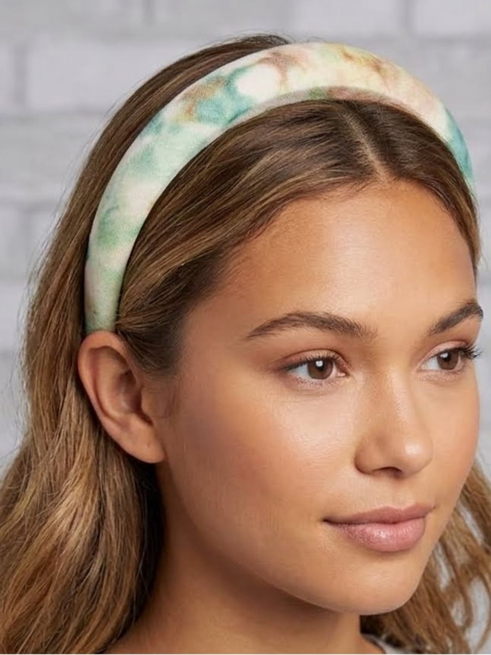 BP. Printed Cushion Headband Green Tie Dye Pattern NEW One Size NWT